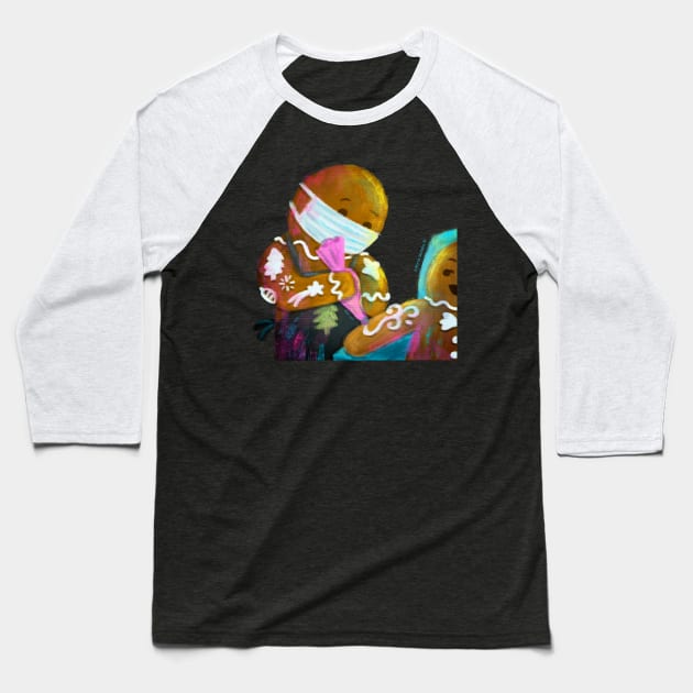 Gingerbread Tattoer Baseball T-Shirt by julianamotzko